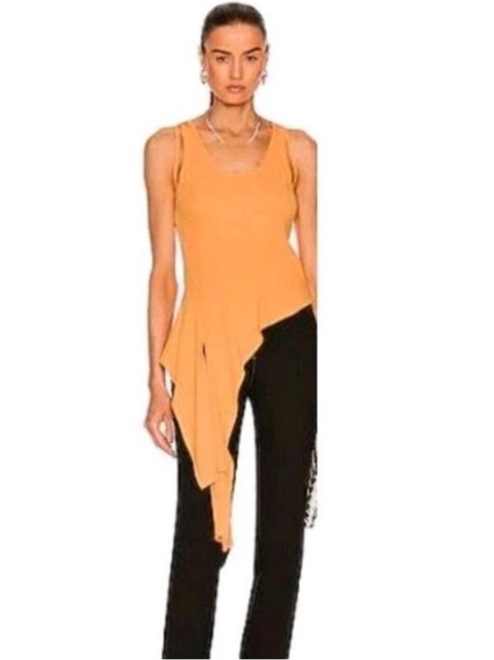 Helmut Lang Women's Asymmetrical Edgy Tank TOP Apricot L